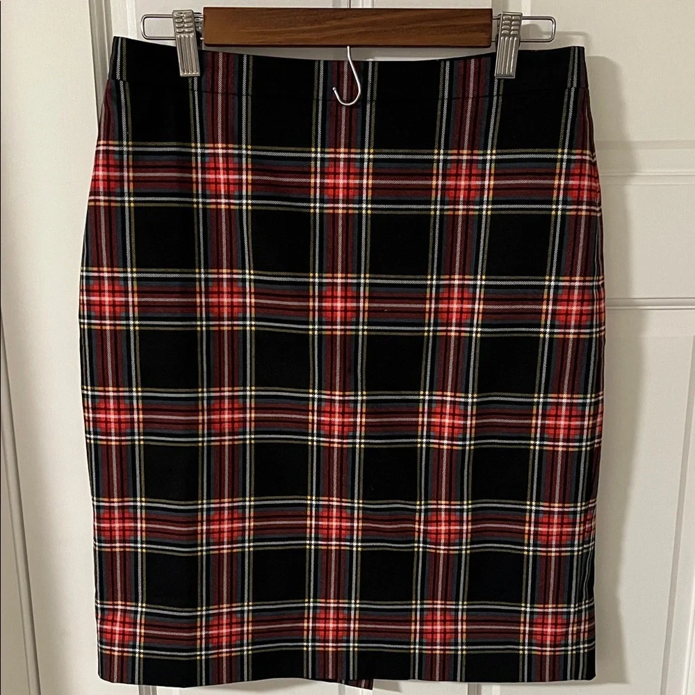 J. Crew Plaid Pencil Skirt in Stewart Tartan Cotton Sateen Classic Size 6